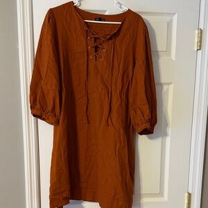 Who What Wear Rust Midi Dress